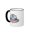 Pink Alien in Spaceship Travel Mug mug