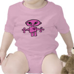 Pink Alien on a pale pink infant creeper