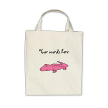 Pink alligator canvas bag