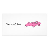 Pink alligator photo card