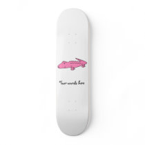 Pink alligator skate board deck