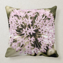 Pink Allium Flower American Pillow/Cushion
