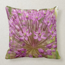 Pink Allium Flower Pillow