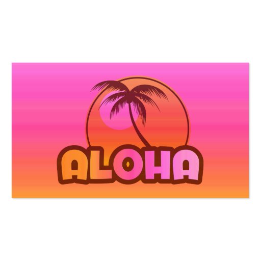 Pink Aloha Palm Business Card (front side)