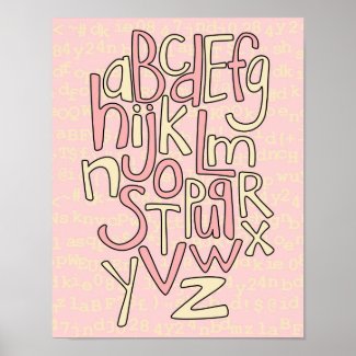 Pink Alphabet Print