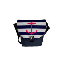 Pink Anchor Silhouette Courier Bags