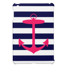 Pink Anchor Silhouette iPad Mini Cases