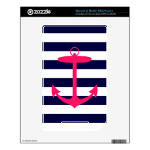 Pink Anchor Silhouette Skins For The NOOK Color