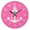 Pink Anchor Wallclock