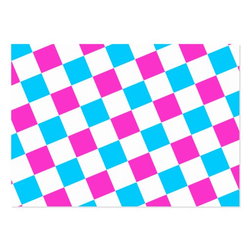 Pink and Aqua Checkerboard Business Card Templates