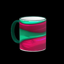 Pink and Aqua Green Velvet  Mug