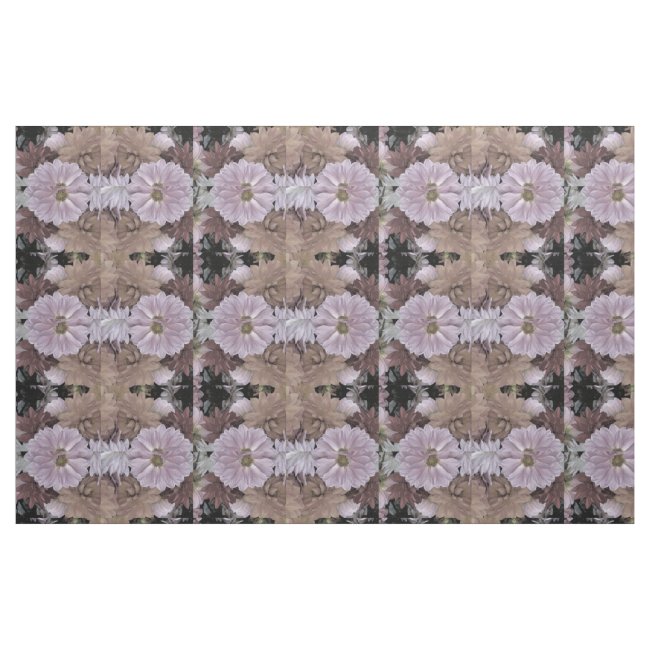 Pink and Beige Abstract Dahlia Flower Fabric