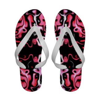 Pink and Black Abstract 544.55 Flip Flops