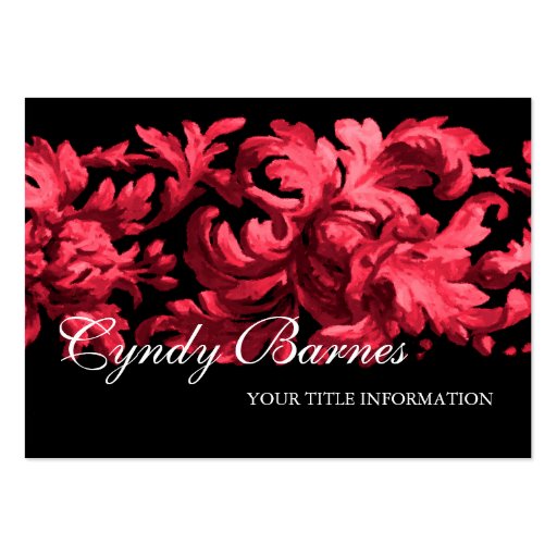 Pink and Black Acanthus Scroll Business Card (front side)