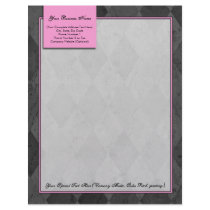 Pink and Black Argyle Letterhead