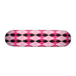 Pink and Black Argyle Plaid Skate Board Decks