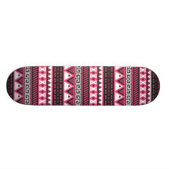 Pink and Black Aztec Tribal Pattern Design Skate Decks