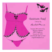Pink and Black Bachelorette Party Invitation