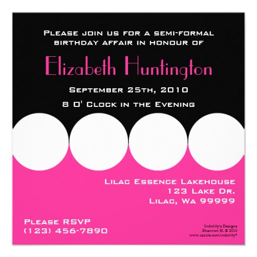 Pink and Black Birthday Invitation