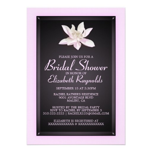 Pink and Black Bridal Shower Invitations