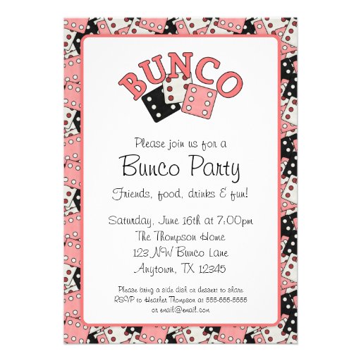 Personalized Bunco Invitations Custominvitations4u Com