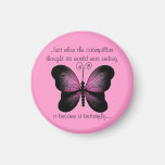 Pink and Black Butterfly Magnet