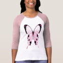 pink and black butterfly shirt