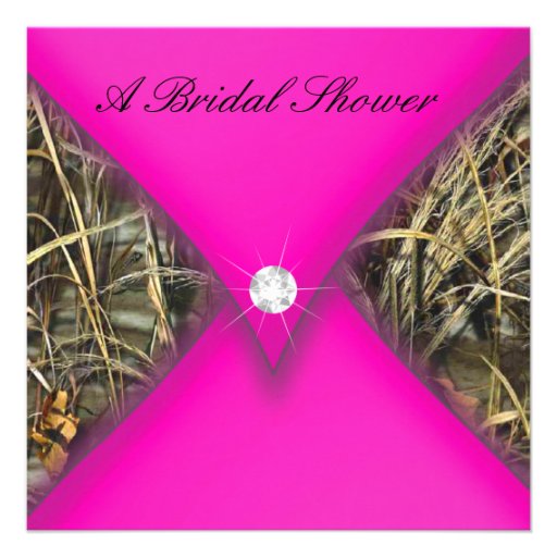Pink and Black Camo Bridal Shower Invite