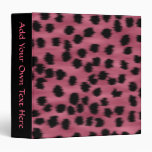 Pink and Black Cheetah Print Pattern. 3 Ring Binder