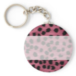 Pink and Black Cheetah Print Pattern. Key Chains