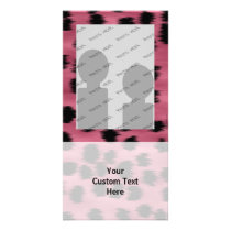 Pink and Black Cheetah Print Pattern. Photo Card Template