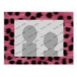 Pink and Black Cheetah Print Pattern. Post Card
