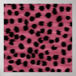 Pink and Black Cheetah Print Pattern.