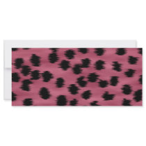 Pink and Black Cheetah Print Pattern. Rack Cards