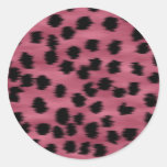 Pink and Black Cheetah Print Pattern. Sticker