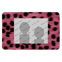 Pink and Black Cheetah Print Pattern. Vinyl Magnet