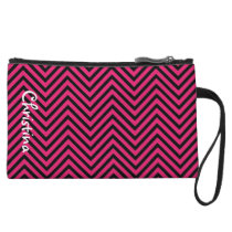 Pink and Black Chevron Mini Clutch Bag bagettes bags