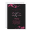 Pink and Black Chic Wedding Invitation