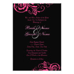 Pink and Black Chic Wedding Invitation