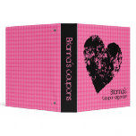 Pink and black coupon binder with grunge heart