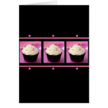 Pink and Black Cupcake Business Products Cards