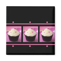 Pink and Black Cupcake Business Products Magnet