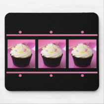 Pink and Black Cupcake Business Products Mouse Pad