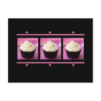 Pink and Black Cupcake Business Products Postcard