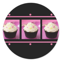 Pink and Black Cupcake Business Products stickers by jbranam Pink and Black Cupcake Business Products stickers