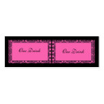 Pink and Black Damask Drink Tickets Business Card Template