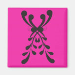Pink and black design magnets