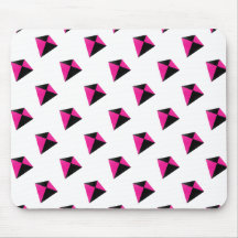 Pink and Black Diamond Kite Pattern Mouse Pads