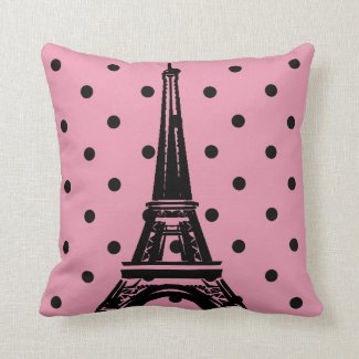 Pink and Black Eiffel Tower Pillows