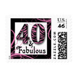 Pink and Black Festive "40" Postage postage